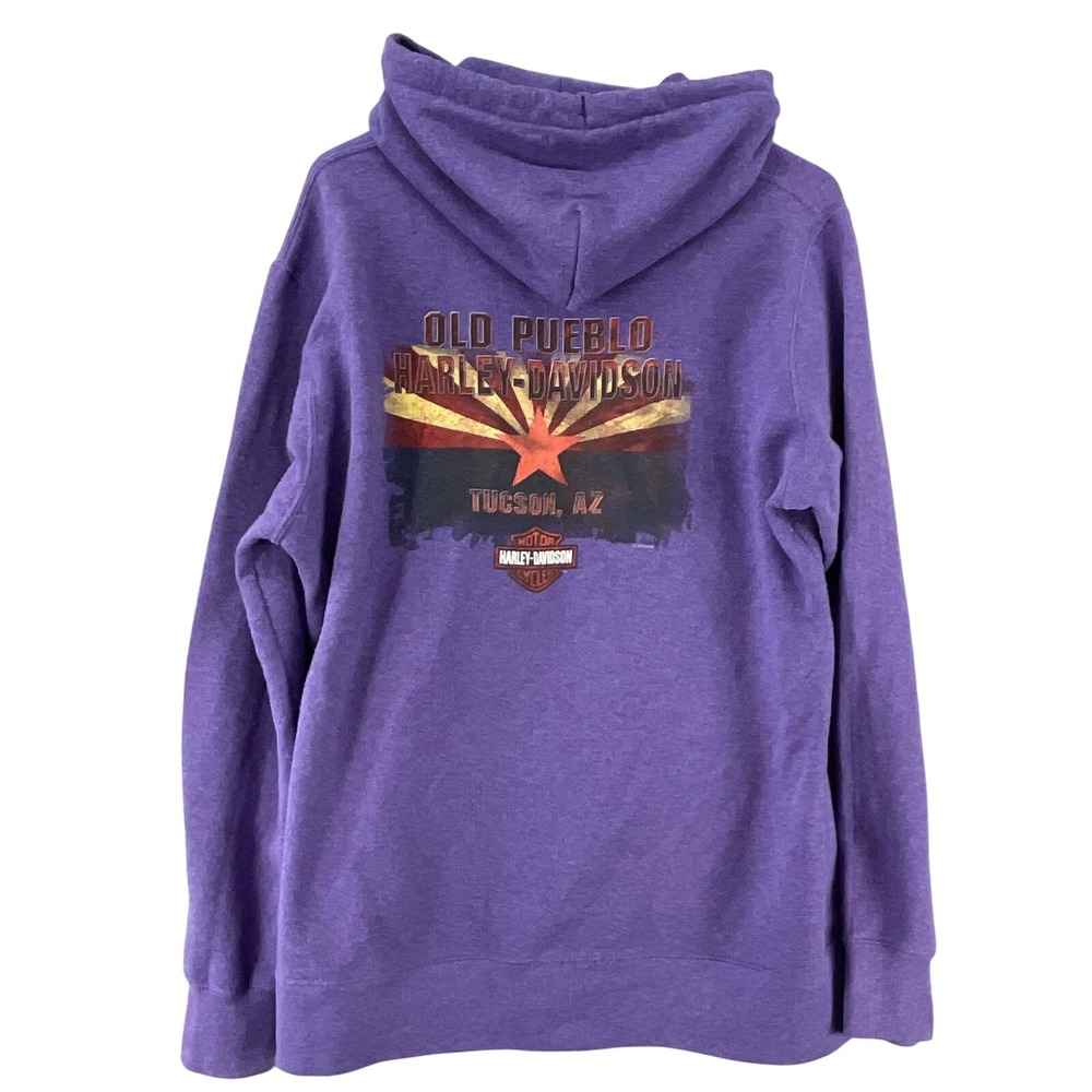 Harley Davidson‎ Hoodie Womens XL Purple Eagle Biker Old Pueblo Tucson AZ Fleece